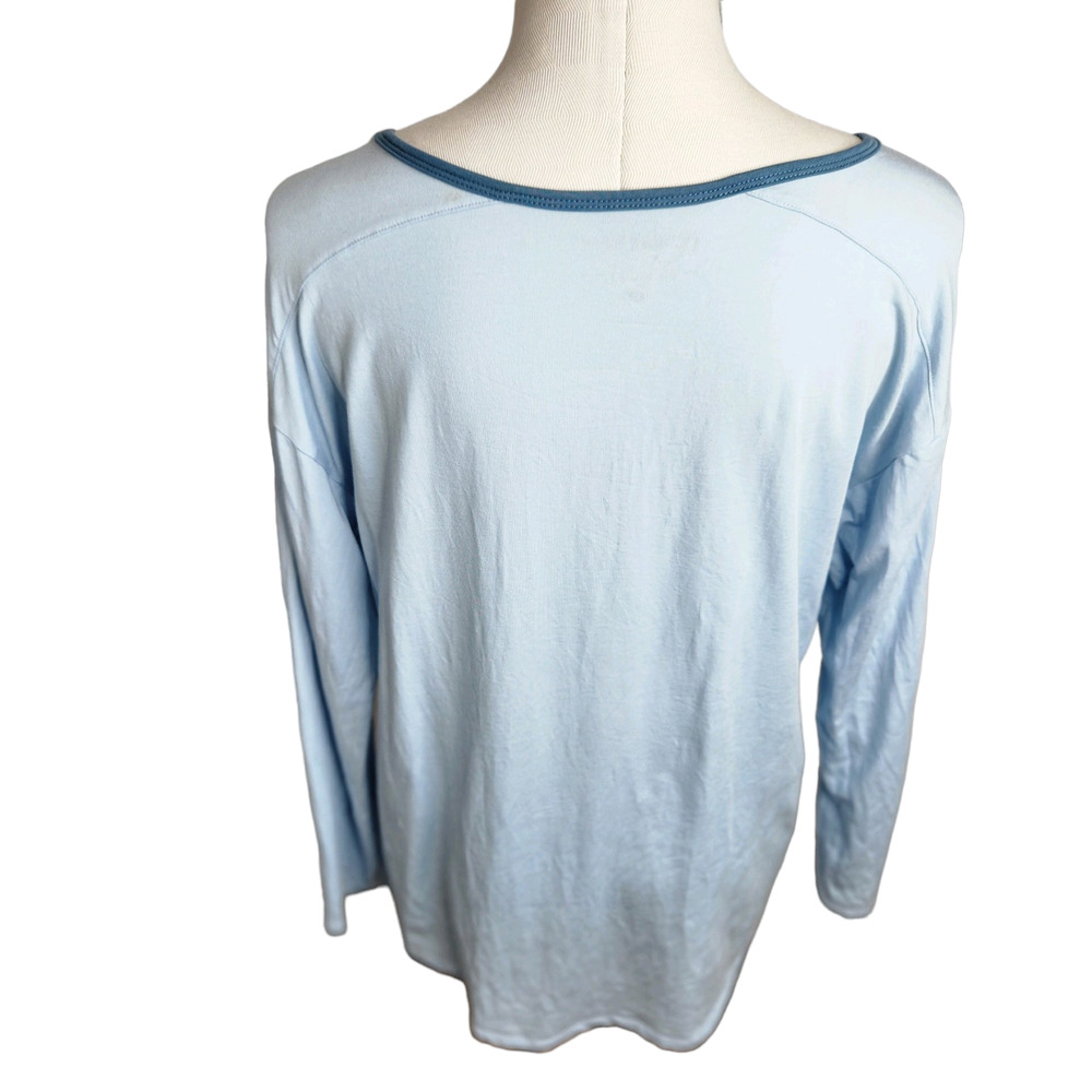 Pendleton Long‎ Sleeve Henley Pajama Top Light Blue Women's Medium - Picture 4 of 8